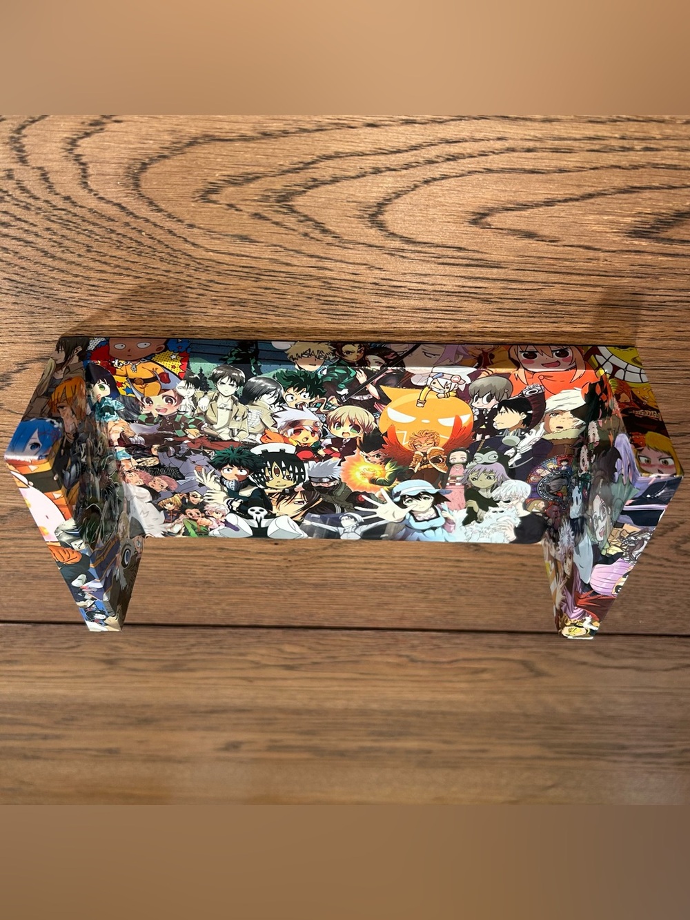 Handmade Anime Collage Shelf 9.5 in Floating Wall Shelf Decor Display